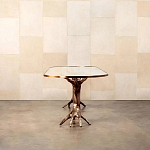 Обеденный стол с фигурным декором бронзового цвета Dichotomy racetrack варинант исполнения - 4 | Loft Concept в Санкт-петербурге