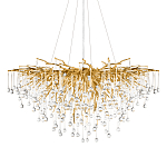 Люстра подвесная с прозрачными стеклянными подвесками в форме капель Диаметр 100 см Droplet Chandelier варинант исполнения - 1 | Loft Concept в Санкт-петербурге