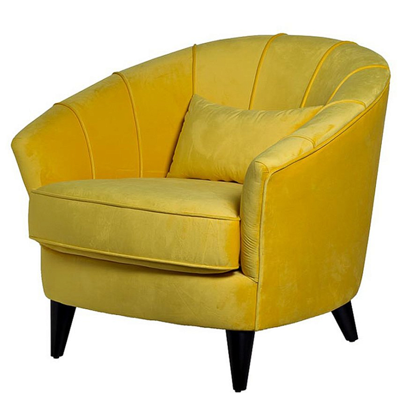 Amour Curved Back Velvet Chair Yellow Желтый в Санкт-петербурге | Loft Concept 