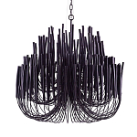 Люстра черная с несколькими ярусами деревянных палочек Bright Wooden Chandelier варинант исполнения - 9 | Loft Concept в Санкт-петербурге