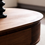 Кофейный стол овальный из дерева с 2-мя ящиками Coffee Walnut Table варинант исполнения - 9 | Loft Concept в Санкт-петербурге