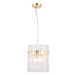 Подвесной светильник цилиндрической формы с текстурными стеклянными элементами Textured Glass Chandelier варинант исполнения - 3 | Loft Concept в Санкт-петербурге