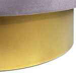 Пуф фиолетовый велюр на золотом металлическом основании Golden Belt варинант исполнения - 3 | Loft Concept в Санкт-петербурге