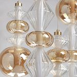 Люстра с плафонами из прозрачного и янтарного стекла в виде шаров и ромбов Gabriel Scott Luna варинант исполнения - 4 | Loft Concept в Санкт-петербурге