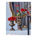 Ваза из фарфора черная с цветочной росписью и бронзовой стрекозой Spring Garden варинант исполнения - 4 | Loft Concept в Санкт-петербурге