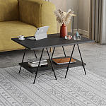 Стол журнальный с прямоугольной столешницей и полкой цвета антрацит ESSEL ANTHRACITE варинант исполнения - 2 | Loft Concept в Санкт-петербурге