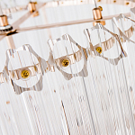 Люстра подвесная круглая с прозрачными хрустальными трубками и золотистым каркасом Диаметр 44 см Hexagon Tube Light варинант исполнения - 3 | Loft Concept в Санкт-петербурге