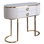 Консоль с белая овальная с мраморной столешницей Thoroughbass  варинант исполнения - 1 | Loft Concept в Санкт-петербурге