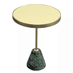 Кофейный столик с круглой зеркальной столешницей и мраморным основанием Stable Base варинант исполнения - 1 | Loft Concept в Санкт-петербурге