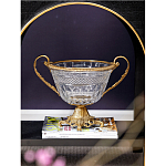 Чаша из прозрачного стекла с ручками и ободком из бронзы Eden Garden варинант исполнения - 2 | Loft Concept в Санкт-петербурге