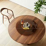 Стол обеденный круглый с двойной столешницей Walnut Wood Table варинант исполнения - 5 | Loft Concept в Санкт-петербурге