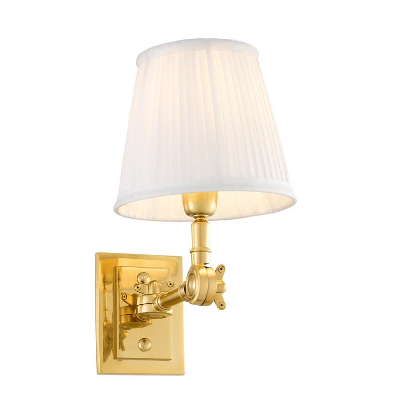 Бра Wall Lamp Wentworth Single Gold+White Глянцевое золото Белый в Санкт-петербурге | Loft Concept 