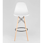 Пластиковый барный стул на ножках из массива бука Eames White варинант исполнения - 5 | Loft Concept в Санкт-петербурге