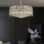 Люстра круглая с хрустальными подвесками на золотистом каркасе Roul Crystal Light варинант исполнения - 12 | Loft Concept в Санкт-петербурге