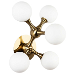 Бра с 5-ю плафонами из стеклянных шаров Pearls Suspension Brass Wall Lamp варинант исполнения - 1 | Loft Concept в Санкт-петербурге
