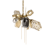 Люстра подвесная со стеклянными плафонами из дымчатого и золотистого с тремя вертикальными подвесками Gilded Mirage  варинант исполнения - 1 | Loft Concept в Санкт-петербурге