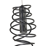 Подвесной светильник светодиодный из металла со спиральным декоративным элементом черный Metal Spiral варинант исполнения - 4 | Loft Concept в Санкт-петербурге