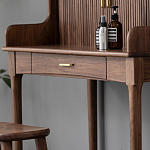 Туалетный стол деревянный с ящиком и зеркалом Moon Walnut Furniture варинант исполнения - 7 | Loft Concept в Санкт-петербурге