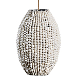 Подвесной светильник вертикальной овальной формы украшенный белыми круглыми бусинами Gradient Oval Pendant Lamp White варинант исполнения - 2 | Loft Concept в Санкт-петербурге