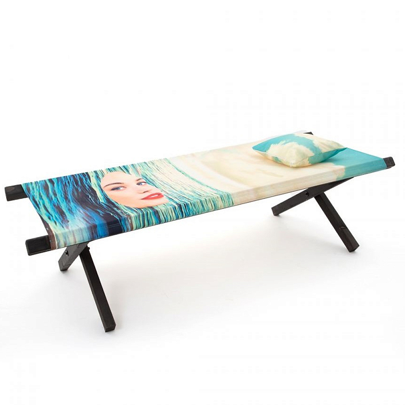 Шезлонг Seletti Poolbed Seagirl Черный Голубой в Санкт-петербурге | Loft Concept 