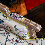 Кресло из натурального бука бежевое с изображением птиц и цветов Beige Green Chinoiserie Garden Armchair варинант исполнения - 4 | Loft Concept в Санкт-петербурге