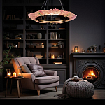 Люстра в форме кольца розовая Warm Pink Light варинант исполнения - 6 | Loft Concept в Санкт-петербурге