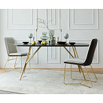 Обеденный стол на металлических ножках Ward Brass Dining Table варинант исполнения - 5 | Loft Concept в Санкт-петербурге