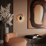 Бра с волнообразным стеклянным плафоном и вставкой из мрамора Liquid Stone варинант исполнения - 15 | Loft Concept в Санкт-петербурге