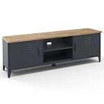 ТВ-тумба из металла и столешницей из массива дуба Metal Wood TV-Stand варинант исполнения - 2 | Loft Concept в Санкт-петербурге