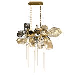 Люстра подвесная с 18-ю стеклянными плафонами с вертикальными подвесками Gilded Mirage  варинант исполнения - 2 | Loft Concept в Санкт-петербурге