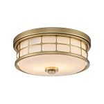 Потолочный светильник для ванных комнат цвета латунь в виде металлической клетки с геометрическими узорами Quoizel варинант исполнения - 1 | Loft Concept в Санкт-петербурге