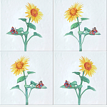 Плитка с узором Подсолнух варинант исполнения - 1 | Loft Concept в Санкт-петербурге