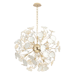 Люстра круглой формы с белыми и прозрачными лепестками цветов Диаметр 69 см Wintery flovers варинант исполнения - 1 | Loft Concept в Санкт-петербурге