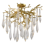 Люстра потолочная с прозрачными стеклянными подвесками в форме капель Droplet Chandelier варинант исполнения - 3 | Loft Concept в Санкт-петербурге