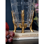 Ваза из прозрачного стекла с бронзовыми ножками и фигурками попугаев Eden Garden porcelain and bronze варинант исполнения - 4 | Loft Concept в Санкт-петербурге