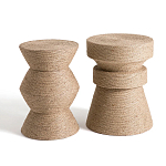 Приставной стол с отделкой из джута Juti D30 см варинант исполнения - 5 | Loft Concept в Санкт-петербурге