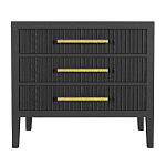 Тумба Primo  с тремя ящиками шпон Черный дуб варинант исполнения - 1 | Loft Concept в Санкт-петербурге