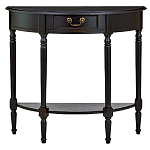 Консоль полукруглая из массива березы с ящиком и полкой в стиле прованс Vintage варинант исполнения - 1 | Loft Concept в Санкт-петербурге