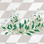 Обои ручная роспись Tiled Meadow Original colourway on Lilac Hint slub silk варинант исполнения - 2 | Loft Concept в Санкт-петербурге