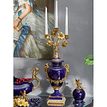 Подсвечник из темно-синего фарфора с бронзовыми элементами и цветами Eden Garden варинант исполнения - 4 | Loft Concept в Санкт-петербурге