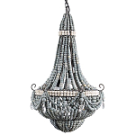 Люстра каплевидной формы украшенная серыми бусинами Wooden Beads Grey Chandelier варинант исполнения - 3 | Loft Concept в Санкт-петербурге