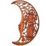 Панно из дерева Ганеша и месяц Panel With Animals варинант исполнения - 1 | Loft Concept в Санкт-петербурге