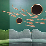 Обои с вышивкой ручной работы Deco Fish Original colourway варинант исполнения - 1 | Loft Concept в Санкт-петербурге