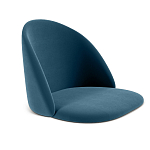 Барный стул со спинкой и металлической подставкой на 4-х деревянных ножках Синий Велюр Vendramin Chair варинант исполнения - 2 | Loft Concept в Санкт-петербурге