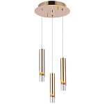 Подвесной светильник Metal Acrylic Tube Trio Gold Hanging Lamp варинант исполнения - 2 | Loft Concept в Санкт-петербурге