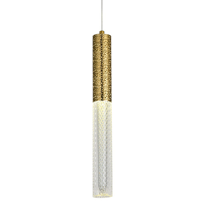 Подвесной светильник латунь Dew Drops Tube Brass Hanging Lamp Прозрачный Латунь в Санкт-петербурге | Loft Concept 