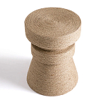 Приставной стол с отделкой из джута Juti D35 см варинант исполнения - 3 | Loft Concept в Санкт-петербурге