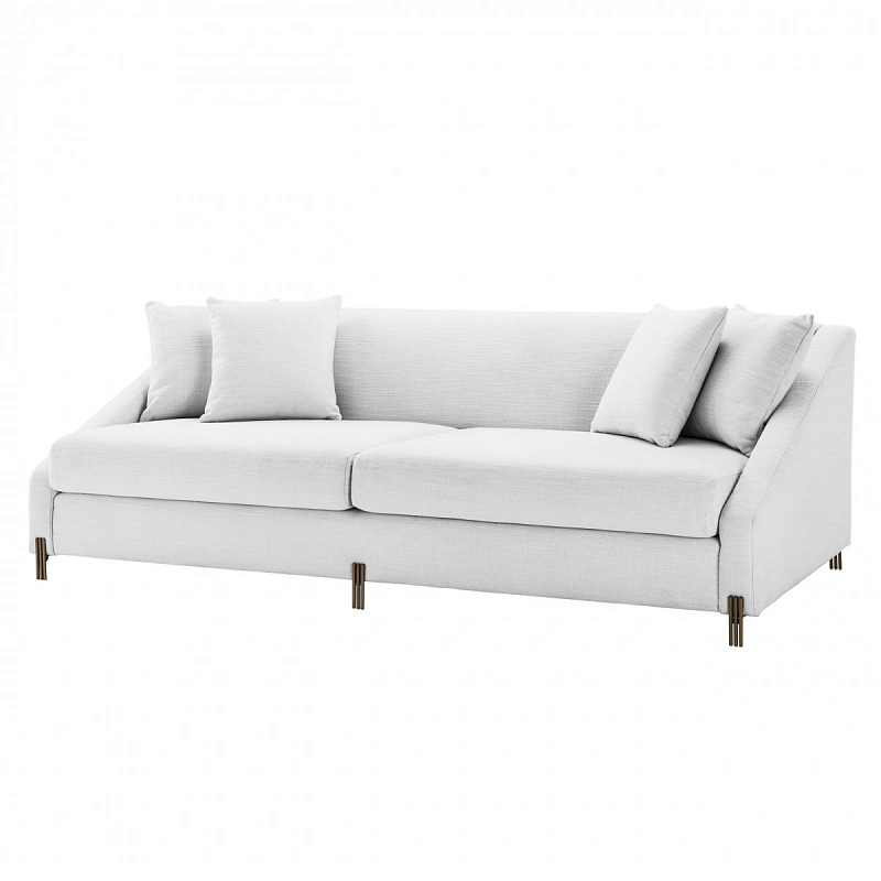 Диван Eichholtz Sofa Candice white Белый Латунь в Санкт-петербурге | Loft Concept 