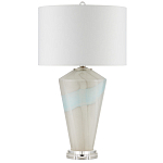 Настольная лампа стеклянная с тканевым абажуром Edges варинант исполнения - 4 | Loft Concept в Санкт-петербурге