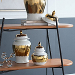 Ваза белая с крышкой и золотистыми фрагментами 46 см Chinoiserie Ceramics варинант исполнения - 2 | Loft Concept в Санкт-петербурге